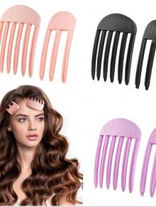 Fluffy Hair Clip, Create Voluminous Bangs, Easily Achieve High Root Volume And Effortless Messy Hairstyle, Painless Root Lift, Natural Voluminous And Casual Look - Multicolor - View 3