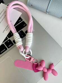 1个/2个骰子气球狗手机挂绳腕带，可爱手机挂绳，手机吊坠挂绳，适用于通用手机壳，可DIY拆卸垫，男女通用便携式防丢防摔腕带，钥匙扣，多功能户外手持挂绳带夹子 - 彩色 - 查看 6