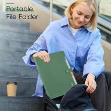 Sooez Elegant Accordion File Organizer, 8 Pocket Expanding File Folders With Labels, Portable Folder For Documents, Cute Paper Organizer For School Office Supplies, Letter Size, Dark Green - MàuG - Xem 6