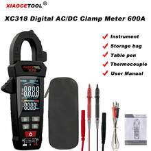 XIAOCETOOL XC318 数字钳形表：600A，多功能测试，NCV，防烧，CAT III 600V。适用于电工、技术人员和DIY爱好者进行电气维护、家庭维修、工业检测|火线/零线测试仪|电气工具|万用表 - 彩色 - 查看 2