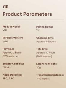 Lenovo Y111 Neckband Bluetooth Earphones, Sports Running Sweat-Proof, Long Battery Life, HIFI Sound Quality, Low Latency, Gaming, Clear Hands-Free Calls With Microphone, Passive Noise Cancellation, Wireless Earbuds Compatible With Smartphones & Computers - 黑色 - 查看 10