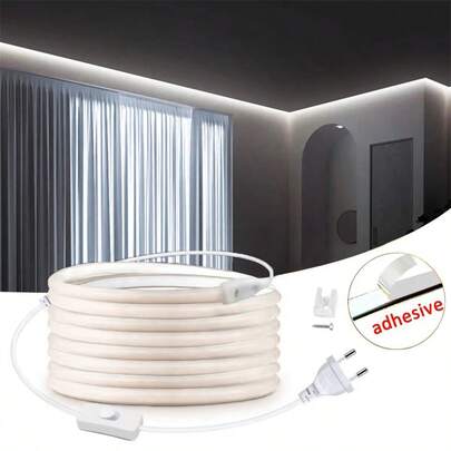 220v Led Ribbon Adhesive High Brightness COB Led Strip For Room Waterproof Led Strip Flexible Ribbon With ON/OFF Switch For Outdoor Garden Lighting
