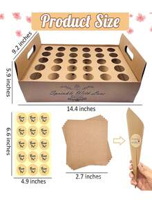 30-Hole Cone-Shaped Tray, White & Kraft Paper Confetti Cone Stand, Ideal For Wedding/Birthday/Holiday Party Petal Decor, Valentine's Day Gift Decoration, Confetti Cone Design, Wedding Reception, Home Decor, Graduation Ceremony, Valentine's Day Gift - Khaki - View 8