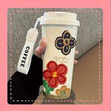 1pc 530ml Vacuum Insulated Water Bottle, 8 Different Stylish Designs. Modern, Charming And Cute Patterns Including Girl In Purple Dress, Purple Butterfly, Silhouette, Cat, Rabbit, Dog, Cat Person And Pink Fabric. Suitable For Festivals, Personalized Occasions, Outdoor Sports, Camping, Walking, Playing Sports, And Home/Office Use. - Multicolor - View 19