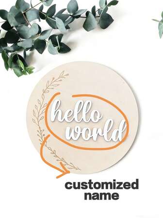 Placă de anunț 3D din lemn personalizată pentru nașterea bebelușului, placă de anunț 3D pentru bebeluș, placă memorială creativă, carte de vizită din lemn, panou de anunț cu numele din lemn, decor din lemn natural, cadou pentru petrecere, realizat din lemn natural, semn din lemn pentru nou-născut, potrivit pentru proaspeți părinți și adolescenți, cadou pentru viitoarele mame, cadou de bun venit pentru bebeluși, semn de bun venit pentru nou-născut