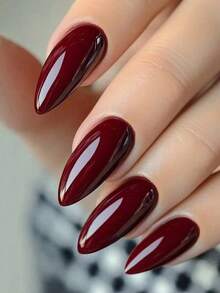 Intense Wine Red + Mirror-Like Glossy Finish! Chic And Luxurious "Queen Nails", Commanding Attention Wherever You Go With The Exquisite Aura - Burgundy - View 1