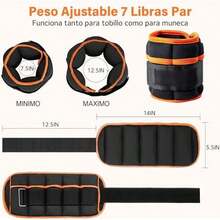 Pesas Ajustables para Tobillos 1 par 2 4 6 8 10 Libras Correas de Peso para piernas para Mujeres y Hombres - Naranja - Ver 5