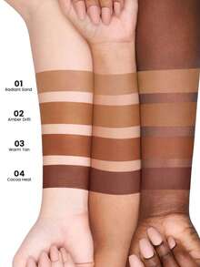 Pudaier 丝绸霜古铜色持久自然妆效古铜色修容不干燥透气彩妆面部彩妆化妆品 - #02 - 查看 7