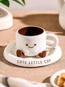 1 Set Cute Doll Feet High-Quality Cup & Saucer, Adorable Milk Cup, Ceramic Water Mug, Office Coffee Cup, Gift, Couple Coffee Cup & Saucer - Multicolor - View 10