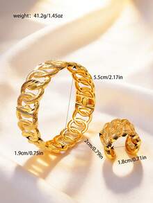 Afrikanische Manschetten-Armreifen mit Ringen als Hochzeitsbankett-Geschenke für Frauen, verstellbare Ringe, vergoldetes Armband, Luxus-Schmuckzubehör