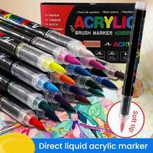12/24/36/48/60/72 Colors Alcohol-Based Marker Pens, Dual Tip Brush & Chisel Markers, Mixed Color Set, Opaque Watercolor Markers For Art Markers, Calligraphy, Scrapbooking, Hand Lettering, Card Making, Black Paper, Stone Painting, Christmas Decoration, Wood, Plastic, Canvas, Office & School Supplies, Anime, Manga, Halloween, Christmas Gifts, Birthday Presents - Multicolor - View 7