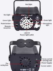 DJ Disco Bühnenbeleuchtung, LED Sound aktivierte RGB blinkende Lichtprojektion, ausgestattet mit Fernbedienung, geeignet für Weihnachten, Halloween Dekorationen, Bars, KTVs, Restaurants, Hochzeiten, Geburtstagsgeschenke, Tanzparty Geschenke