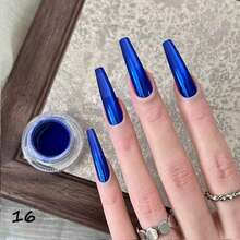 1 件装全息铬粉，闪亮亮片美甲粉，配双头眼影刷，适合美甲装饰