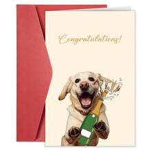 1 pieza Tarjeta de felicitaciones de boda de Labrador para pareja amante de los perros, regalo de felicitaciones de boda desde el perro, tarjeta de compromiso de Labrador linda, regalo de ducha nupcial para recién casados