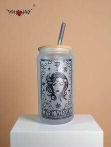 十二生肖磨砂玻璃吸管杯（带竹盖和吸管），高温烧制印花，冷饮/果汁吸管杯，热饮吸管杯，户外旅行大容量水杯，精致可爱的奶茶杯，有磨砂和透明两种版本可选，高品质抹茶吸管杯 - 最佳礼品之选！ - 彩色 - 查看 28