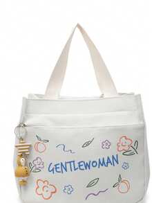 2025 New Canvas Tote Bag For Women, Large Capacity Commuter Handbag, Simple Design For College Students, Shoulder Bag - Multicolor - View 3