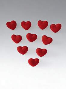 10pcs/Set Kids Flocked Heart & Butterfly Resin Hair Clips, Cute & Sweet Hair Accessories For Little Girls, Unique Braiding Decor For Weddings, Fashionable & Versatile Hair Clips For Daily, Party, Wedding Use, Valentine's Day (Random Card)