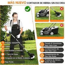 Desbrozadora Eléctrico Doméstico Mexicano - Batería Litio + 2 Baterías + Herramientas, Multifunción para Jardines Mexicanos/Desbrozadora Inalámbrico Ligero 1.6kg - Ideal para Jardines de México, 4 Cuchillas + Accesorios Completos - Negro - Ver 6