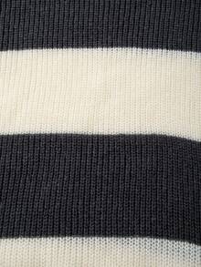 Men's Colorblock Striped Crew Neck Pullover Sweater, Minimalist High Street Style, Autumn/Winter - 灰色 - 查看 5