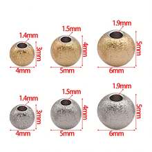 10pcs Stainless Steel Beads Textured Metal Spacer Round Tiny Stardust Frosted Matt Sparkle Glitter Ball Bead For DIY Bracelets Jewelry Making Crafts Supplies - Multicolor - View 7