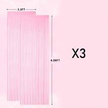 1pc Pink Foil Tinsel Fringe Backdrop Curtain, Party Decoration, Tassel Background, Suitable For Birthday, Valentine's Day, Gender Reveal Party, Bridal Shower And Other Occasions