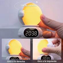 Lmpara Noche y Reloj, Luz Nocturna para Despertar con Control Remoto para Dormitorios de Nios, Temporizador, Brillo Ajustable, 3 Colors, 350 Rotacin, Sensor Corporal, Regalo para Nios Astronautas - Astronautas - Ver 6
