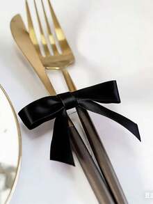 10 Stücke/20 Stücke schwarze Schleifen Dekorationen, geeignet für Feiertags-Dekoration, Hochzeitsdekoration, Valentinstag, Muttertag, Abschluss, Geschenke und Süßigkeiten-Verpackung - Schwarz - Übersicht 6