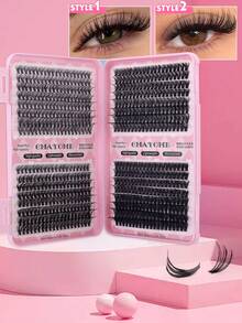 This 640pcs Set Includes 10D/20D/30D/40D/50D/120D/140D/160D Mixed Synthetic Mink Hair False Eyelashes, With A Curl Of 0.07mm And Length Of 10-16mm. It Contains Natural-Looking 3D Russian Volume False Eyelashes Suitable For Beginners And Reusable. - D - View 15