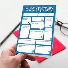 1pc Boyfriend Valentines Day Card From Girlfriend, Romantic Anniversary Card, Funny Thoughtful First Anniversary Memory Lane, First Date Night Love You - Multicolor - View 2