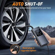 SUITU 便携式轮胎充气泵 150 Psi 有线/无线手持智能气泵 三档快速充气带自动断电 迷你电动车载气泵 适用于汽车/摩托车/气球 必备汽车工具 汽车配件（有线款不含电池；无线款配备 2000mAh 锂离子电池） - 黑色 - 查看 12