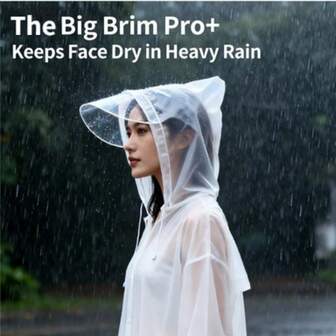 EVA Large Brim Raincoat Full Body Thickened Portable Adult Student Rainwear
