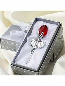 1pc Crystal Metal Rose, Artificial Dried Rose, Eternal Romantic Rose, Valentine's Day Gift, Birthday Gift, Mother's Day Gift, Home Decor - Multicolor - View 6