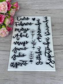 1 Transparent Rubber Stamp Retro Rubber Transparent Card Spanish Phrases Making Stamp DIY Scrapbook Photo Magazine Album Decoration Stamp - Black - View 1