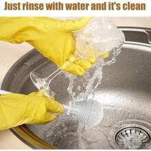 360° Silicone Bottle Cleaning Brush With Long Handle – Soft Bristle Cup Cleaner For Baby Bottles, Sports Bottles, Hydro Flasks, Lids, Teapots, Bowls & Narrow Containers - White - View 6