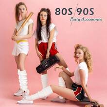 Long Leg Warmers Women 24 Inch Over Knee Knit Ribbed Leg Warmer Stirrup Yoga 80s Party Dance Ballet Supply - 均碼 + 白色 + 1 - 查看 3