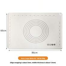 Silicone Kneading Mat For Home Baking, Anti-Bacterial Dough Rolling Mat, Pastry Board - White - View 11