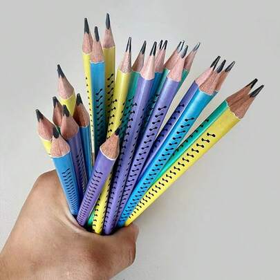 10pcs High Quality Triangle Pencils With Erasers - Vibrant Colors, Suitable For Art, Painting And Sketching, Ideal For Creative Writing And Corrections, Practical Small Gifts, Can Be Used As Incentive Props - Prizes, Sock Stuffers