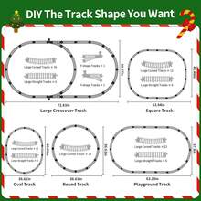 Model Train Set, Remote Control Train Toys With 3Way Smoke Locomotive, 5 Train Cars, Luxury Track Kit, Authentic Train Sounds & Lights, Rechargeable Battery, Top Present For Train Lovers - Black - View 6