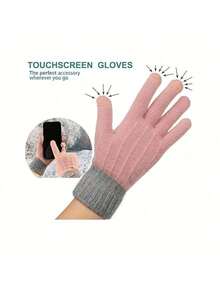 Unisex Thick Knitted Touchscreen Winter Gloves (1 Pair) – Breathable, Non-Slip & Durable Gloves, Ideal For Driving, Cycling, Skiing, Work & All Kinds Of Outdoor Adventures, Must-Have For Outdoor Lovers - Nhiều màu - Xem 5