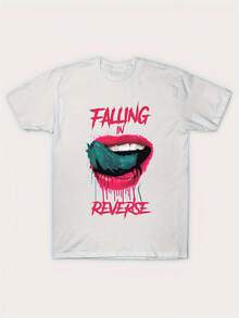 Camiseta gráfica Falling In Reverse - Camiseta de manga corta cómoda para hombres - Mercancía oficial de la banda con impresión de colores vibrantes - Negro - Ver 6