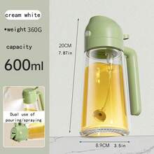 2-In-1 Spraying & Pouring Glass Oil Bottle With Spray Nozzle, Olive Oil Sprayer