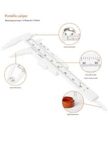 1pc High Precision Plastic Vernier Caliper, Compact & Portable Design, Suitable For Measuring Walnuts, Jewelry And Student Use