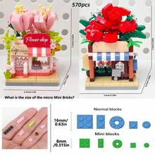 迷你城市街景积木套装，包含花店、文具店、小吃店、礼品店、商场，适合建筑爱好者，趣味十足的小规模搭建挑战，DIY创意家居装饰，房间装饰玩具，DIY益智玩具，成人积木套装礼物，适合节日、生日、圣诞节、情人节、复活节、母亲节、父亲节等场合的礼物。 - 城市街景迷你積木 - 查看 13