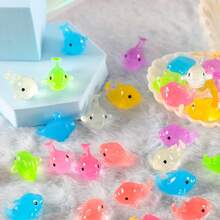 10/30/50pcs DIY Mini Dolphins, Luminous Mini Resin Dolphins, Mini Toys, Small Animals That Glow In The Dark, Suitable For Holiday Gifts, Sock Gifts, Party Gifts, Prank Games, Landscape Gardens, Etc - Multicolor - View 2