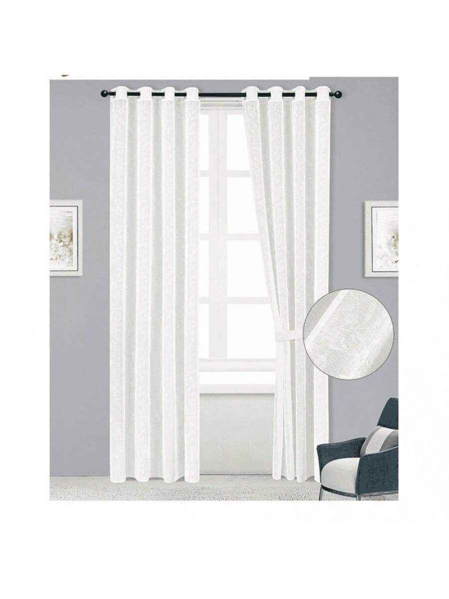 Cortinas transparentes Color Blanco Plata de alta durabilidad de 140cm*225cm, CORTINA 1 PZ