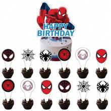 Set de 16 piezas de decoraciones para pastel con los personajes de Spidey y sus Amigos Increíbles, para fiestas de cumpleaños de niños, baby shower y fiestas de Spiderman - Multicolor - Ver 2