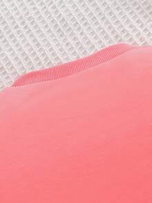 1 pièce Robe Sweat-shirt à manches longues en tricot doux avec motif "Mon chat", nœud papillon et chat. Motif à carreaux, pour l'automne/l'hiver - Rose orangé - Voir 4