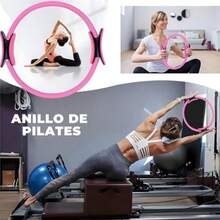 Kit Completo de Pilates en Casa con Pelota de Yoga 25 cm Anillos 8 Bandas de Resistencia y Accesorios Ideal para Yoga y Entrenamiento en Hogar - Rosa - Ver 6