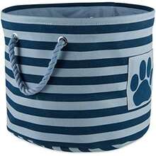 Bone Dry 5743 Pet Storage Collection - Cubo de Basura con diseño de Huellas de Rayas, Rectangular, Color(Medium Round Azul marino oscuro) - Multicolor - Ver 4