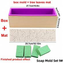 Artistic Silicone Soap Mold Set With Wooden Box & Floral Flower Embossing Mat, Flexible Rectangle, Sea Shell & Starfish Silicone Mold DIY Crafting For Soap And Resin, 42oz Capacity - Multicolor - View 12